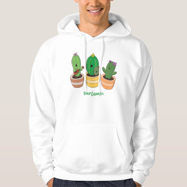 Moletom Imagem de desenho animado cacto cacto cacto cáusti (Frente)