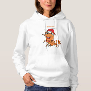 Moletom Imagem de desenho animado de camarão de Natal feli
