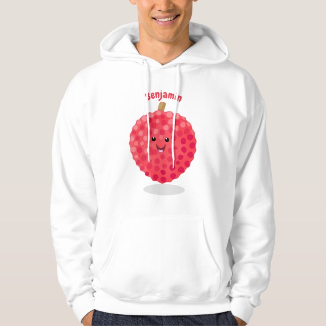 Moletom Imagem de desenho animado de liso rosa-claro (Frente)