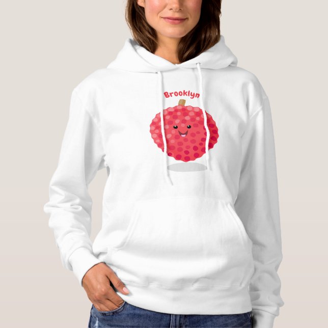 Moletom Imagem de desenho animado de liso rosa-claro (Frente)