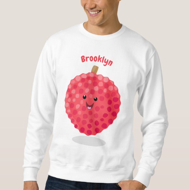 Moletom Imagem de desenho animado de liso rosa-claro (Frente)