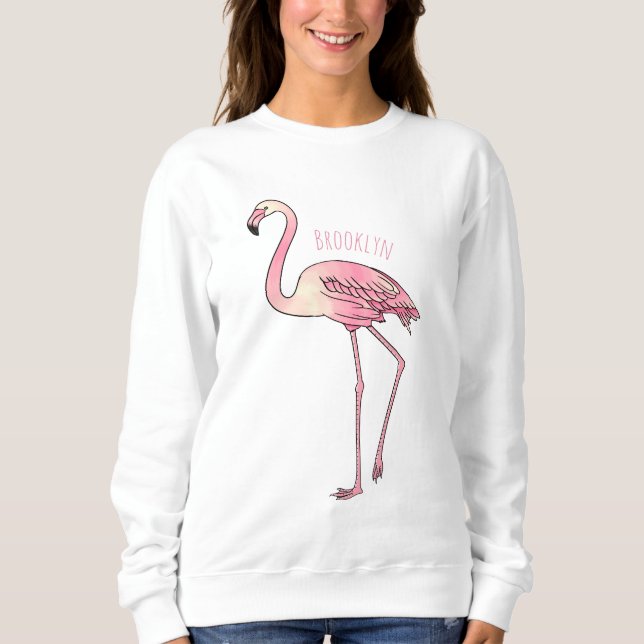 Moletom Imagem de desenho animado de pássaro Flamingo (Frente)