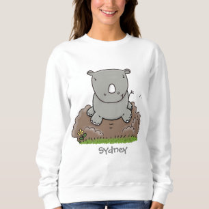 Moletom Imagem de desenho animado do bebê rhino bonito
