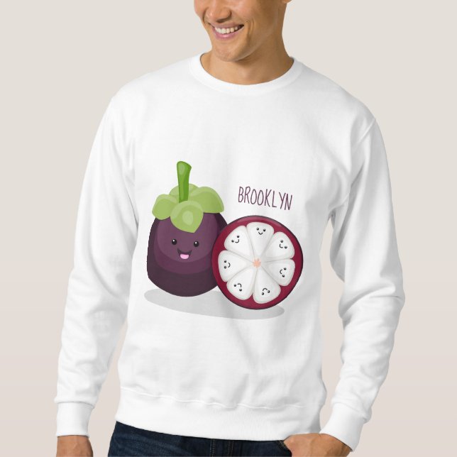 Moletom Imagem de desenho animado roxo e bonito (Frente)