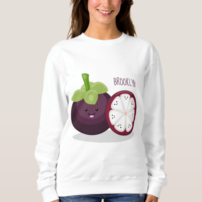 Moletom Imagem de desenho animado roxo e bonito (Frente)