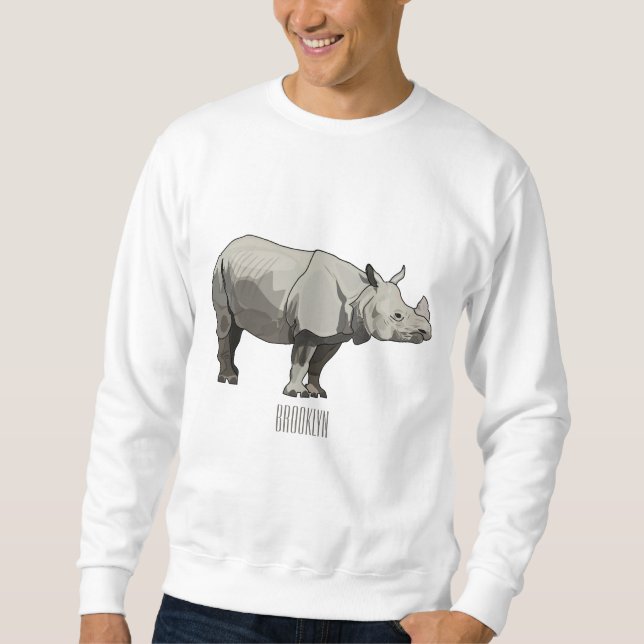 Moletom Imagem do desenho animado de Javan rhinoceros (Frente)