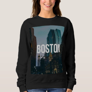 Moletom Impressão da Paisagem Urbana de Boston Antiga - Ar