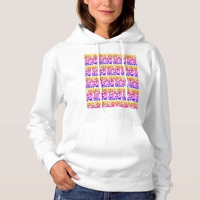 Moletom Impressão de Código Secreto QR Hoodie Clássico das (Frente)