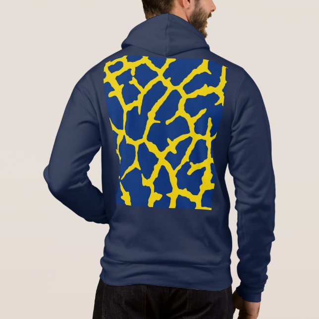 Moletom Impressão de Girafa Azul Amarelo (Verso)