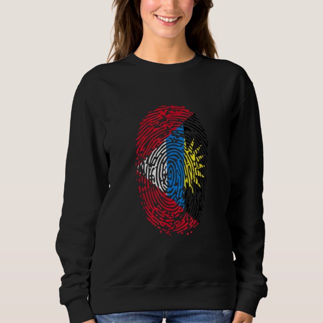 Moletom Impressão Digital Na Bandeira De Antígua E Barbuda (Frente)