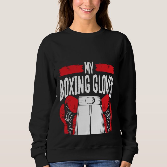 Moletom Impressão traseira Minha Roupa de Boxe Acha que Vo (Frente)