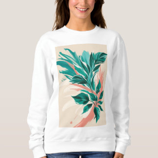 Moletom Impressões florais de tamanho elevado