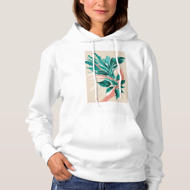 Moletom Impressões florais de tamanho elevado (Frente)