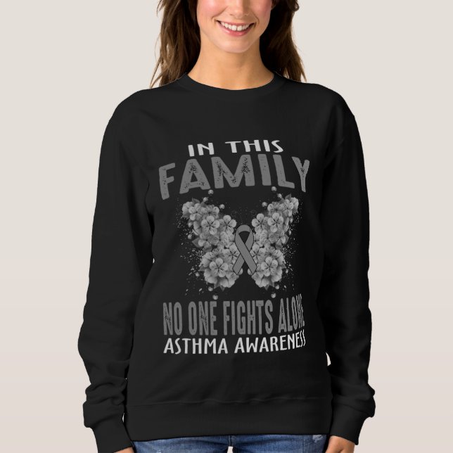 Moletom In This Family No One Fight Alone Asthma Awareness (Frente)