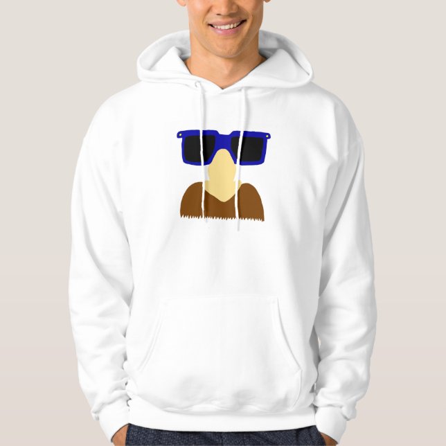 Moletom Incognito bigode e óculos Hoodie adulto (Frente)
