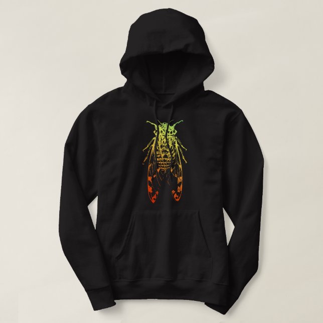 Moletom Incrível Cicada Colorida Do Arco-Íris Para Cicadas (Frente do Design)