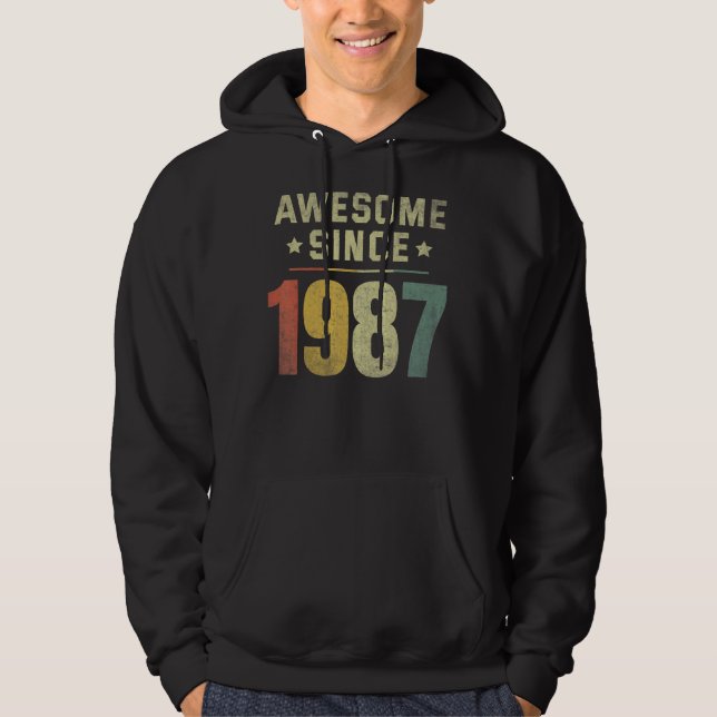Moletom Incrível desde 1987 35º aniversário Retro Men Wome (Frente)