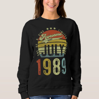 Moletom Incrível Desde Julho De 1989 Vintage 33º Aniversár