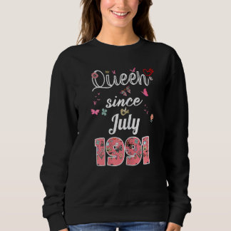 Moletom Incrível Desde julho de 1991 Flores 1991 Julho Ani