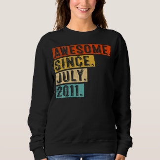Moletom Incrível desde julho de 2011 Vintage 11 Birthday