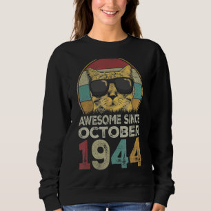 Moletom Incrível desde outubro de 1944 78º Aniversário Cat