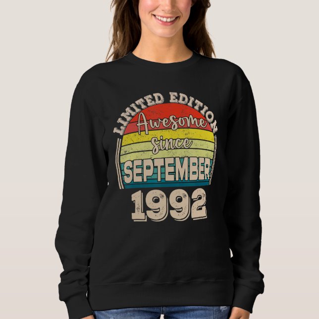 Moletom Incrível Desde Setembro de 1992 Nascido em Setembr (Frente)