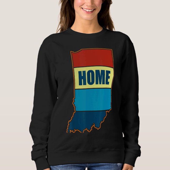 Moletom Indiana Home State Retro Bean Bag Skyline (Frente)