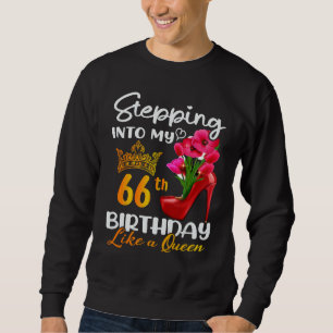 Moletom Indo Ao Meu 66º aniversário Como Uma Rainha Por 66