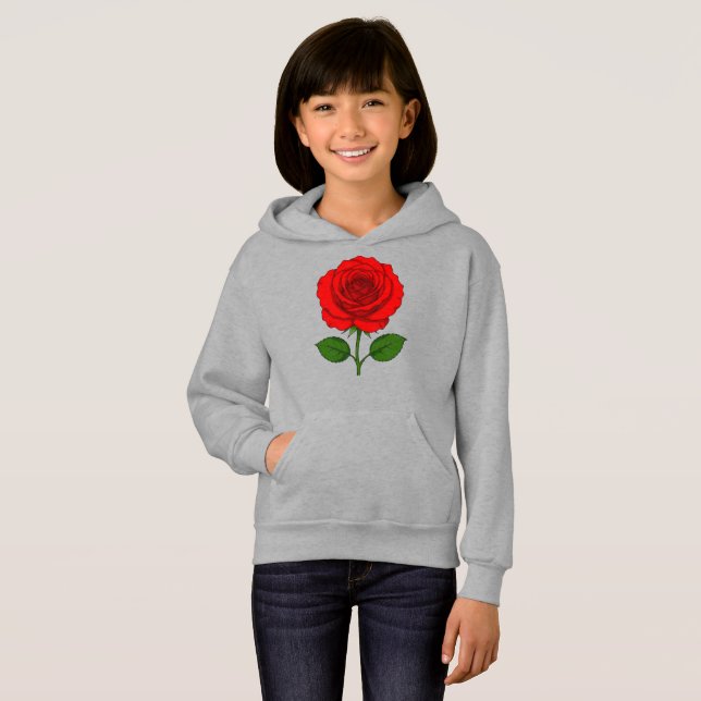 Moletom Infantil Rosa Vermelha (Frente Completa)