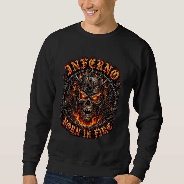 Moletom Inferno Nascido no Fogo, Crânio de Demônio (Frente)