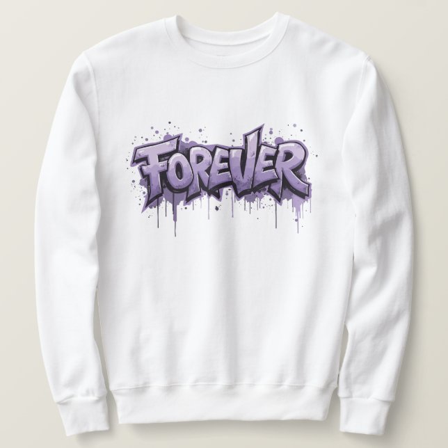 Moletom Infinidade de Lavanda de grafite "FOREVER" (Frente do Design)