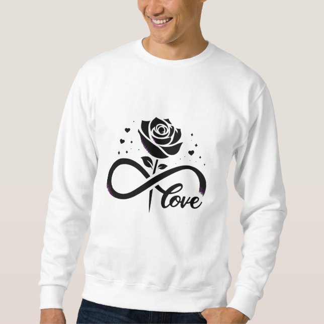 Moletom Infinity Love Black Rose - Amor Romântico Eterno D (Frente)