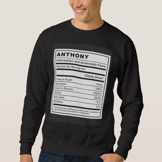 Moletom Informações de Anthony e Fatos Incontestáveis (Frente)