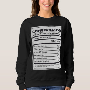 Moletom Informações sobre Nutrição do Conservador