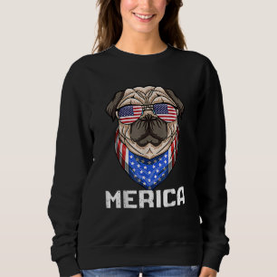 Moletom Inglês Buldogue 4 de julho Merica Men Usa Flag