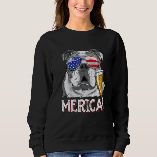 Moletom Inglês Buldogue 4 de julho Merica Men Women Usa