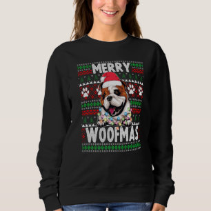 Moletom Inglês Buldogue Christmas Lights Dog Xmas Pajama