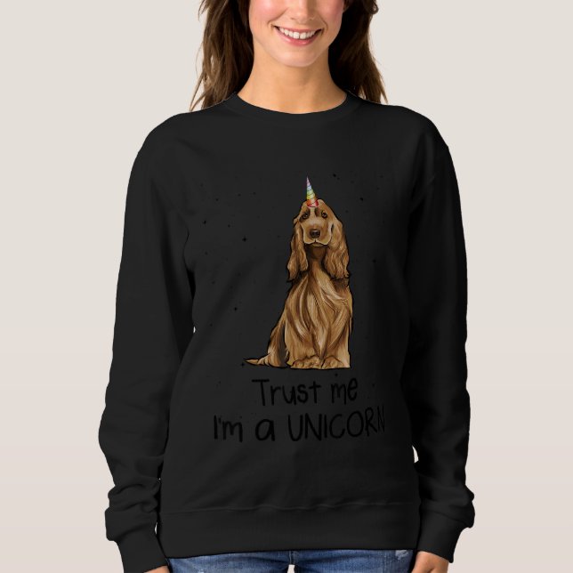 Moletom Inglês Cocker Spaniel Confie em mim, sou um Cão Un (Frente)