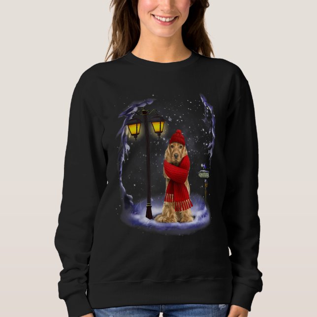 Moletom Inglês Cocker Spaniel Papais noeis de Natal Winte (Frente)