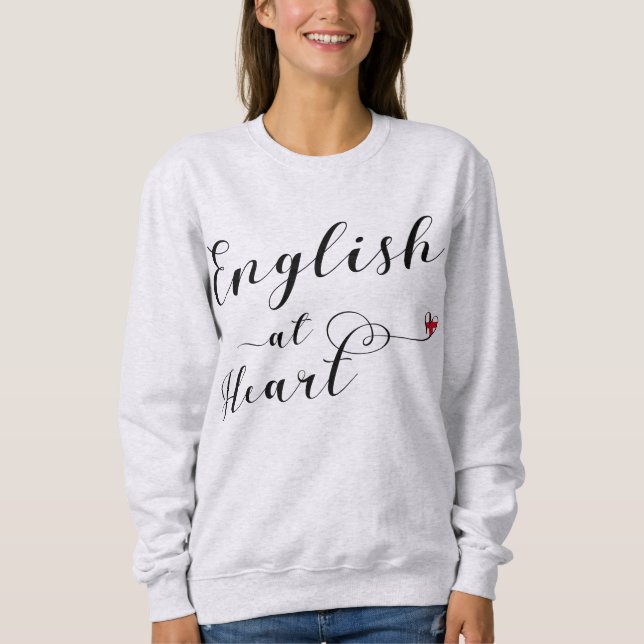 Moletom Inglês no Heart Sweatshirt, Inglaterra (Frente)
