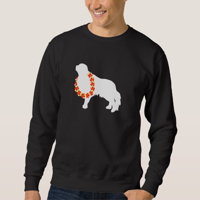 Moletom Inglês Toy Spaniel Aloha Hawaiian Lei Dog (Frente)