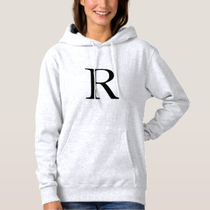 Moletom Iniciais de Modelo de Monogramas Nome Cinza claro