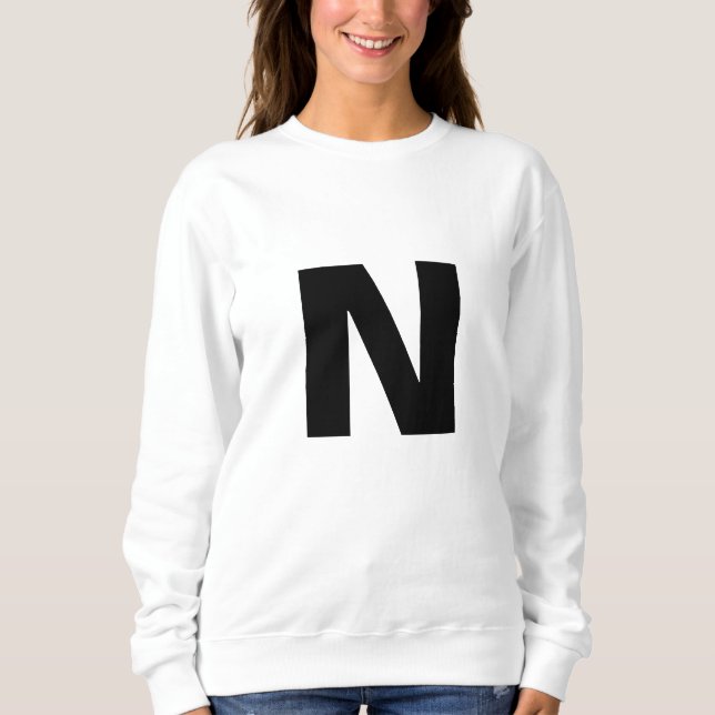 Moletom Initial Letter Monogram Modern Stylish Trendy (Frente)