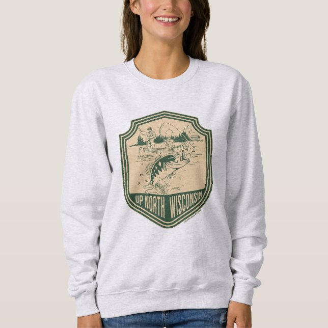 Moletom Insígnia de Pesca do Norte de Wisconsin (Frente)