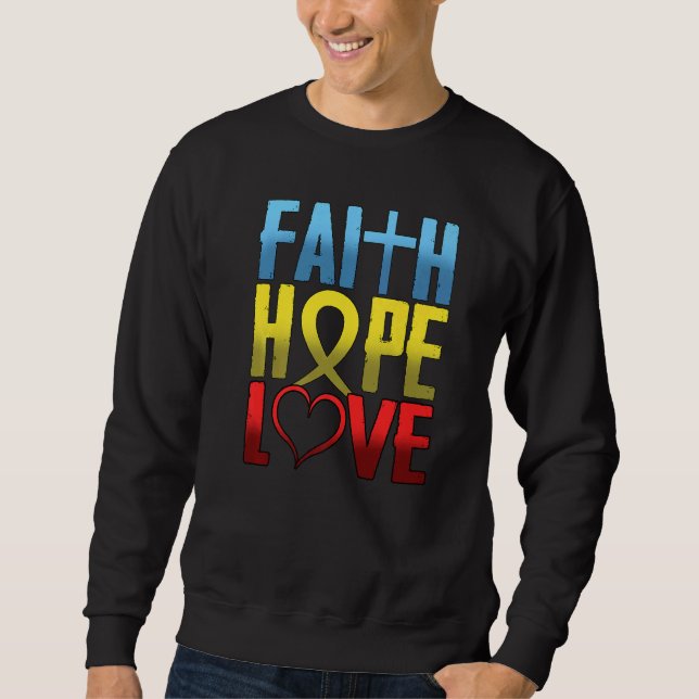 Moletom Inspiração Cristã Fé Esperança Ama Fa Religiosa (Frente)