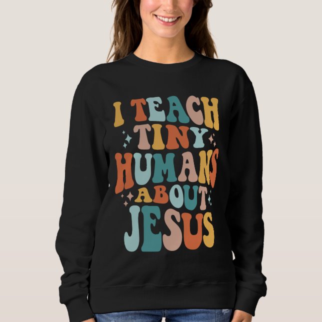 Moletom Inspire a fé com os humanos pequenos sobre Jesus (Frente)