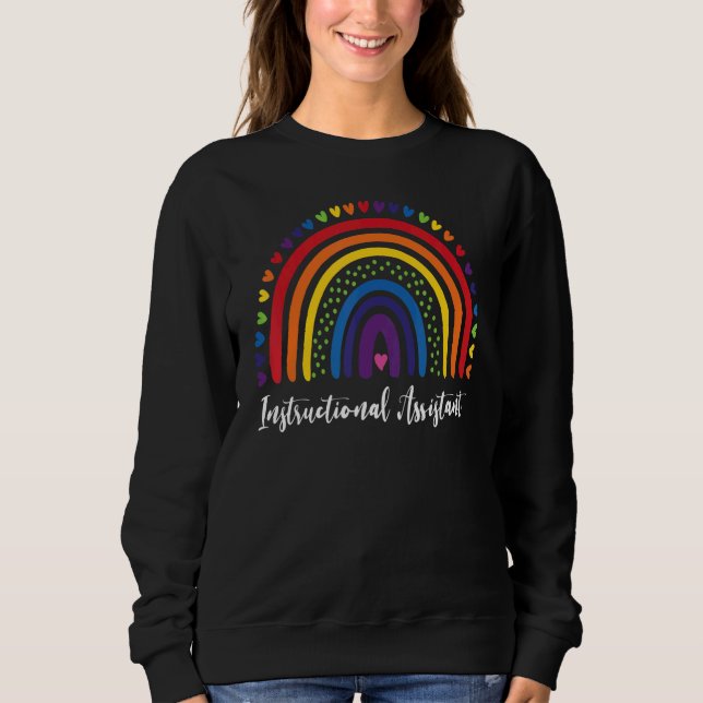 Moletom Instructional Assistant Boho Rainbow Graduation Ap (Frente)