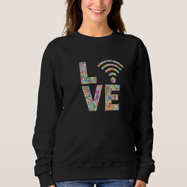 Moletom Internet Wifi Wi Fi Amor Flores (Frente)