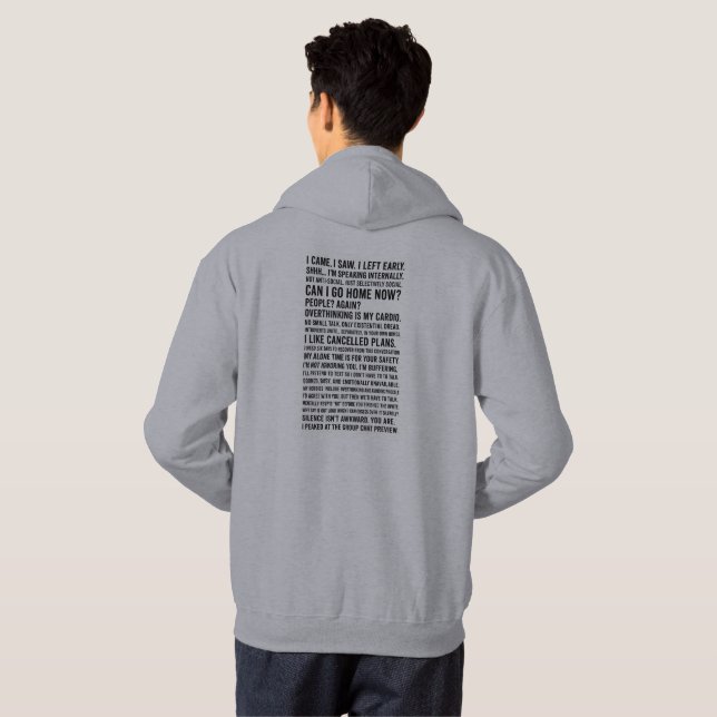 Moletom Introvert Quote Collage Tee – Socially Selective (Parte Traseira Completa)