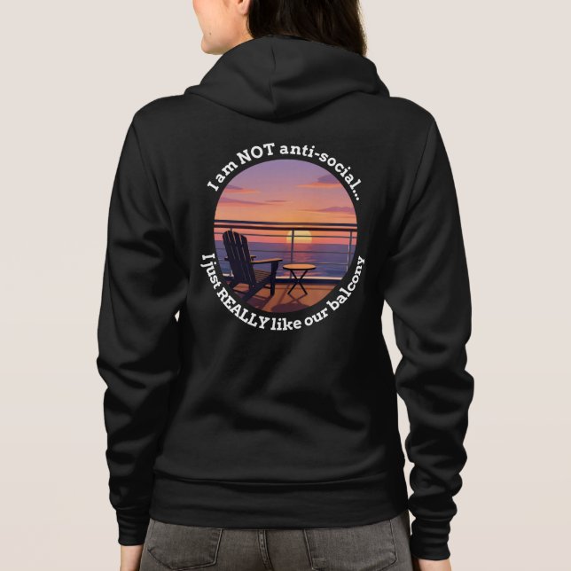 Moletom Introverted Cruise Spouse Balcony Premium Hoodie (Verso)